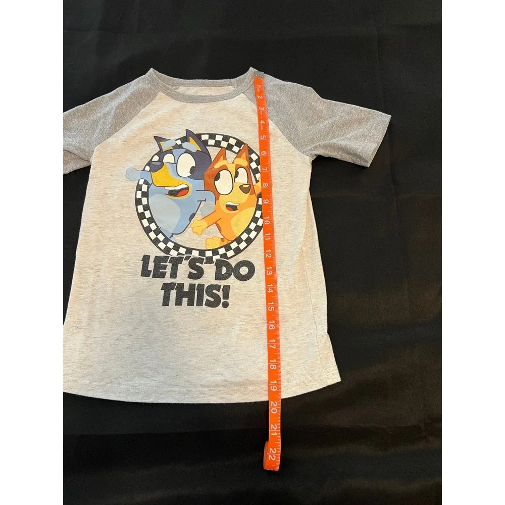 Jumping Beans Bluey & Bingo Lets Do This Raglan Graphic Tee Gray Size 7